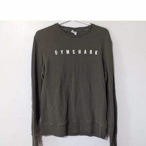 Gymshark Olive Crewneck Sweatshirt with White Logo